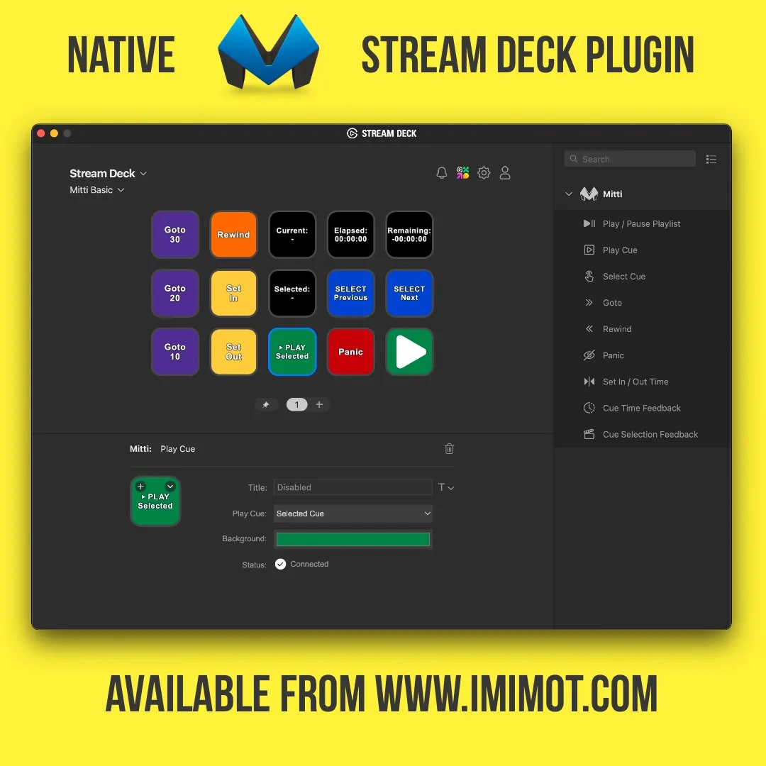 Advertisement for the Mitti Stream Deck plugin.